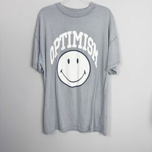 DIVIDED x SMILEY | Gray Optimism Smiley Face T-Shirt Dress Women’s Size Medium